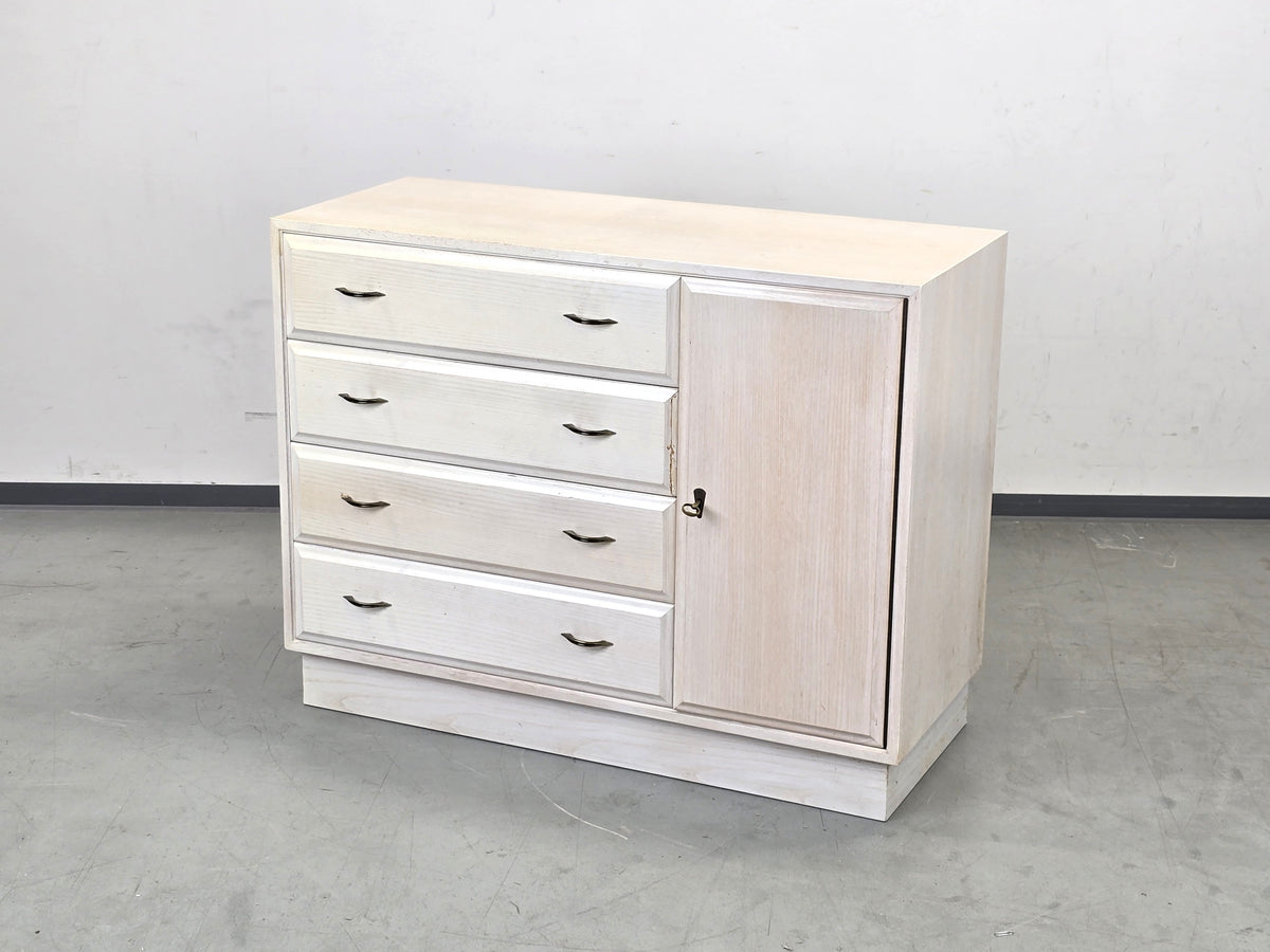 VINTAGE SIDEBOARD Kommode Holz Weiß Mid Century Eiche Anrichte
