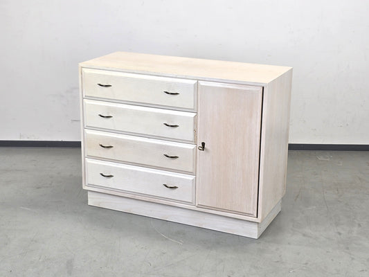 VINTAGE SIDEBOARD Kommode Holz Weiß Mid Century Eiche Anrichte