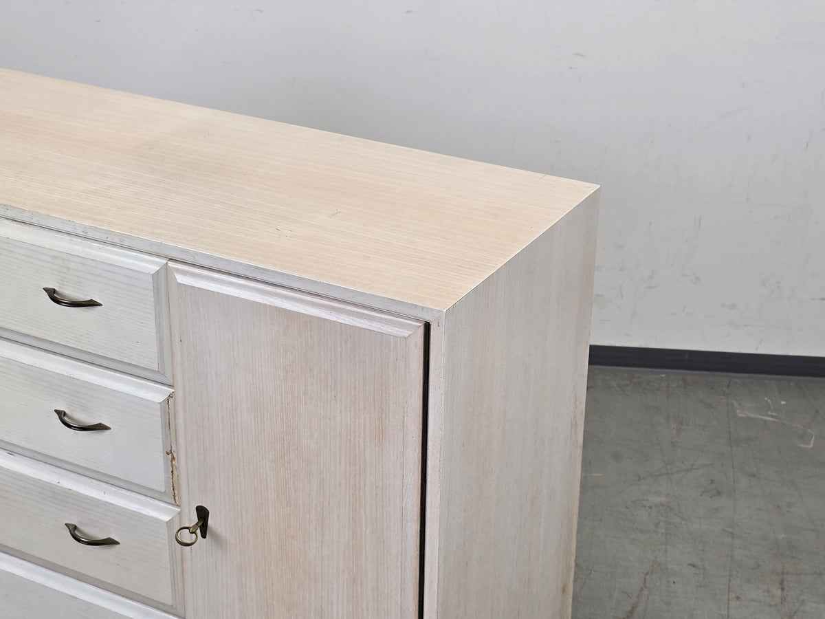 VINTAGE SIDEBOARD Kommode Holz Weiß Mid Century Eiche Anrichte