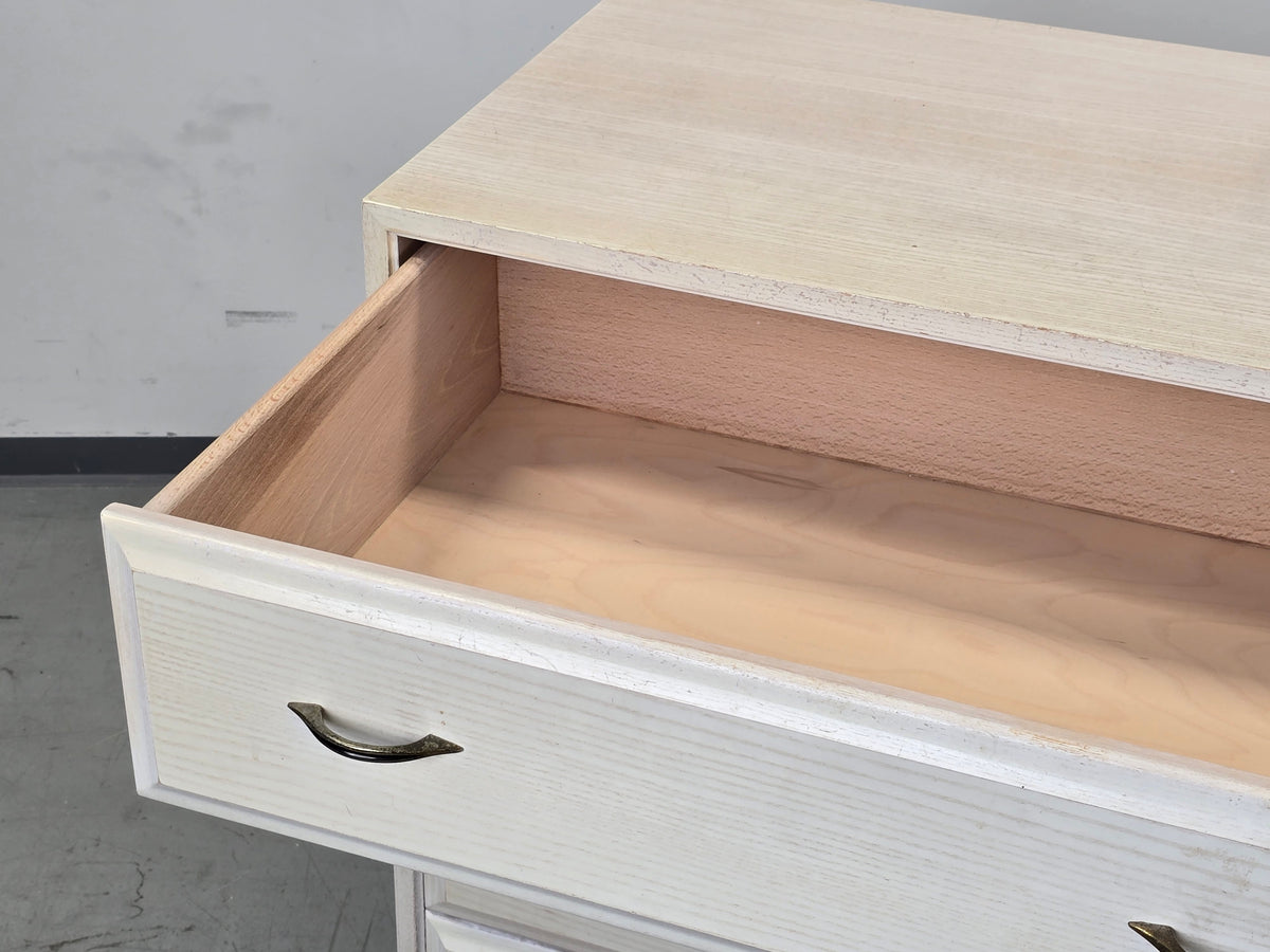 VINTAGE SIDEBOARD Kommode Holz Weiß Mid Century Eiche Anrichte