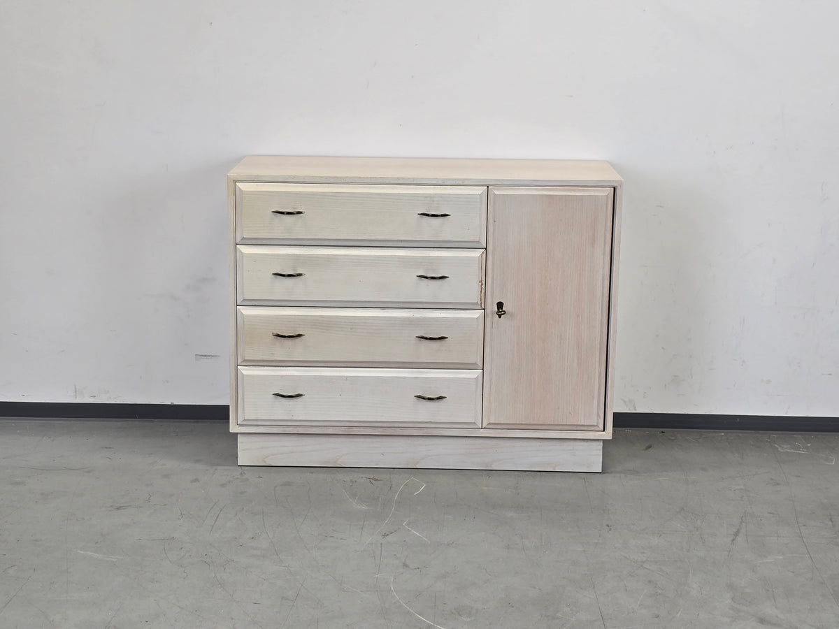 VINTAGE SIDEBOARD Kommode Holz Weiß Mid Century Eiche Anrichte