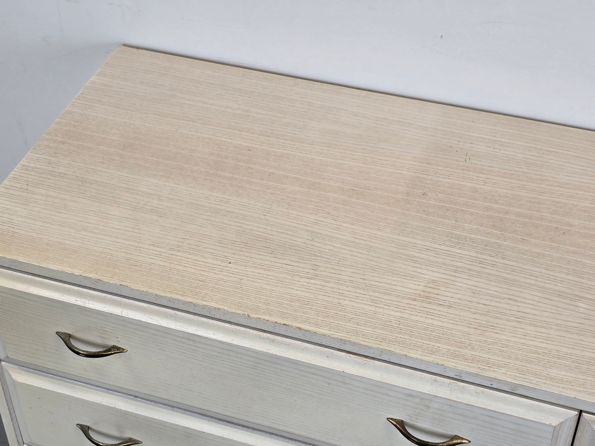 VINTAGE SIDEBOARD Kommode Holz Weiß Mid Century Eiche Anrichte