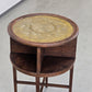JUGENDSTIL RAUCHTISCH Eiche Messing Beistelltisch Antik Couchtisch Beistelltisch