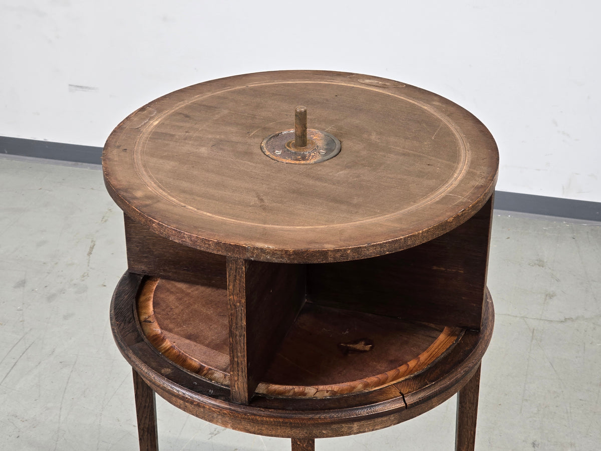 JUGENDSTIL RAUCHTISCH Eiche Messing Beistelltisch Antik Couchtisch Beistelltisch