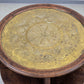JUGENDSTIL RAUCHTISCH Eiche Messing Beistelltisch Antik Couchtisch Beistelltisch