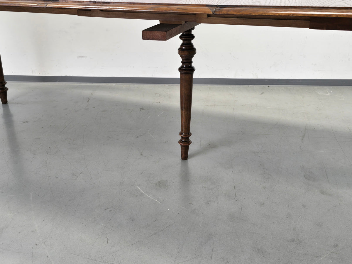 ANTIKS ESSTISCH Eiche Ausziehtisch Kulissentisch Gedrechselt Rund Oval 110-297