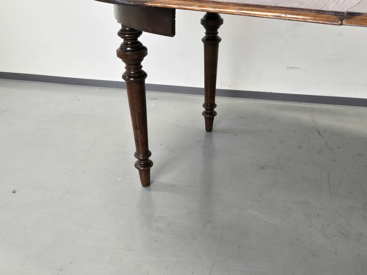 ANTIKS ESSTISCH Eiche Ausziehtisch Kulissentisch Gedrechselt Rund Oval 110-297