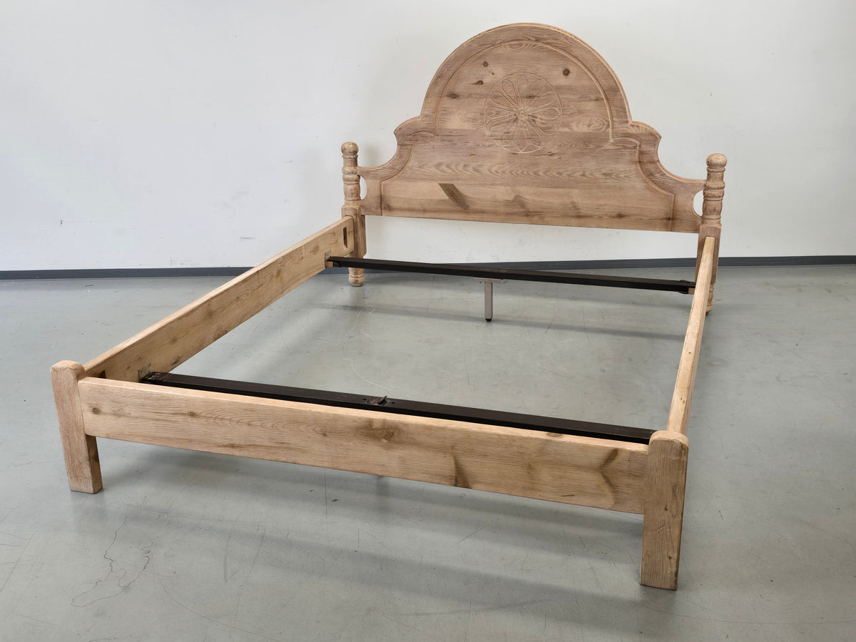 VOGLAUER BETT Eiche Massivholz Landhaus Doppelbett 160x200 Vintage Bauernbett