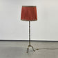 STEHLAMPE MESSING Vintage Mid Century Dreifuß Plissee Lampe 60er 70er Retro