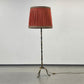 STEHLAMPE MESSING Vintage Mid Century Dreifuß Plissee Lampe 60er 70er Retro