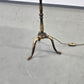 STEHLAMPE MESSING Vintage Mid Century Dreifuß Plissee Lampe 60er 70er Retro