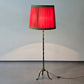 STEHLAMPE MESSING Vintage Mid Century Dreifuß Plissee Lampe 60er 70er Retro