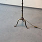 STEHLAMPE MESSING Vintage Mid Century Dreifuß Plissee Lampe 60er 70er Retro