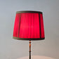 STEHLAMPE MESSING Vintage Mid Century Dreifuß Plissee Lampe 60er 70er Retro