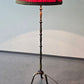 STEHLAMPE MESSING Vintage Mid Century Dreifuß Plissee Lampe 60er 70er Retro
