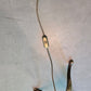 STEHLAMPE MESSING Vintage Mid Century Dreifuß Plissee Lampe 60er 70er Retro