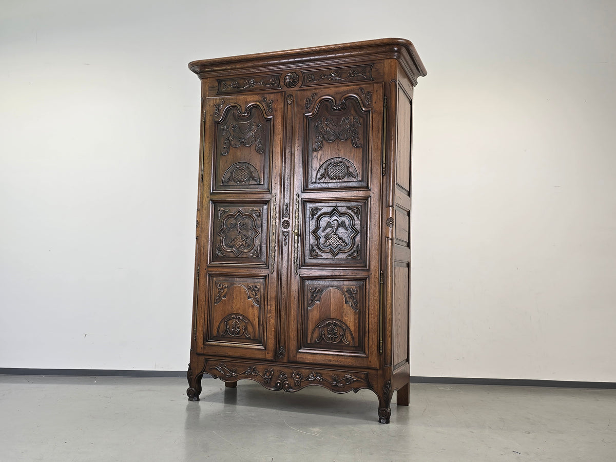ARMOIRE SCHRANK Eiche Massiv Antik Stil Barock Louis XV Jean Aick