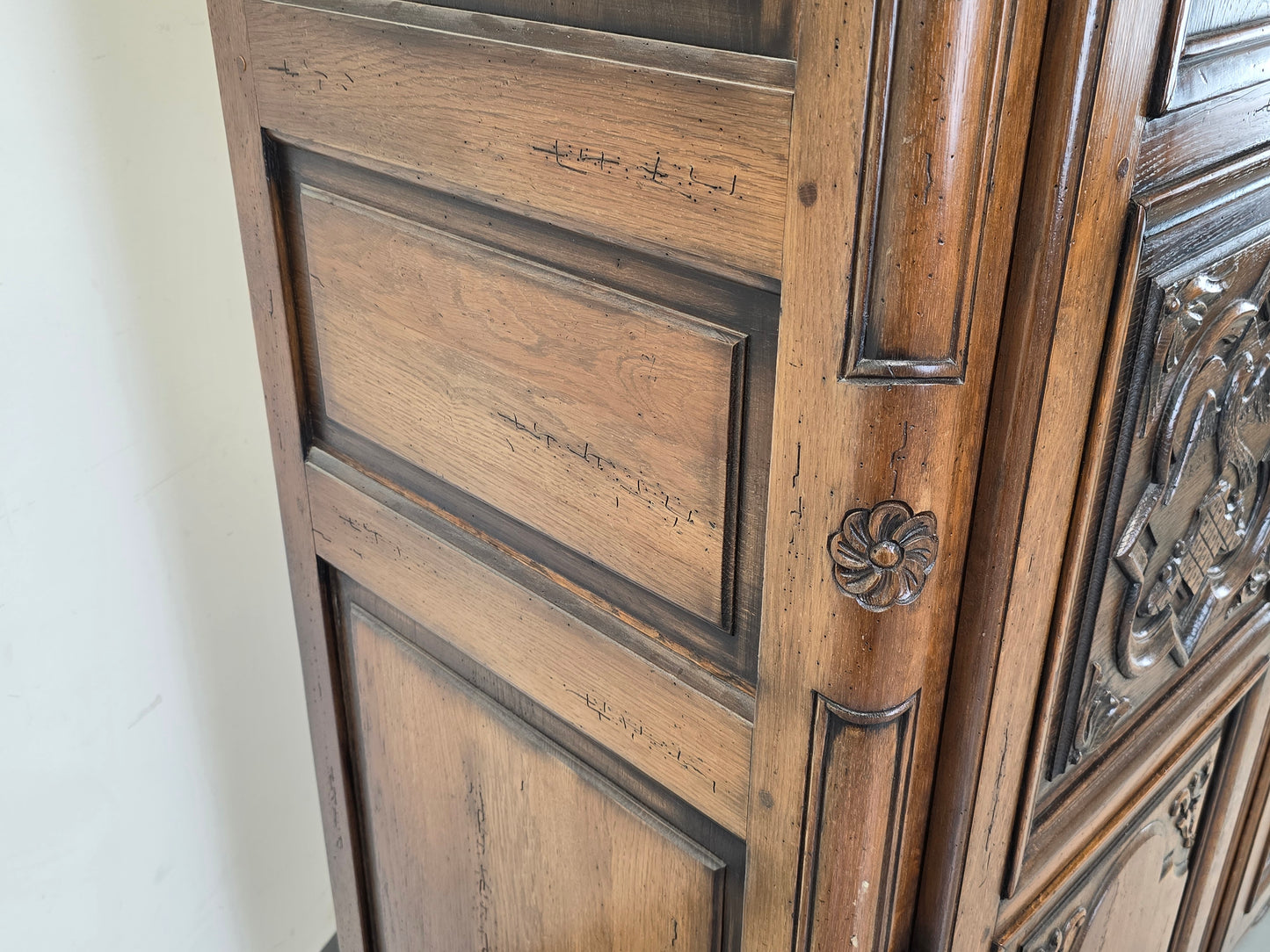 ARMOIRE SCHRANK Eiche Massiv Antik Stil Barock Louis XV Jean Aick
