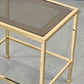 MESSING BEISTELLTISCH Rauchglas Vintage 70s Beistelltisch Design