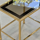 MESSING BEISTELLTISCH Rauchglas Vintage 70s Beistelltisch Design