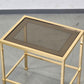 MESSING BEISTELLTISCH Rauchglas Vintage 70s Beistelltisch Design