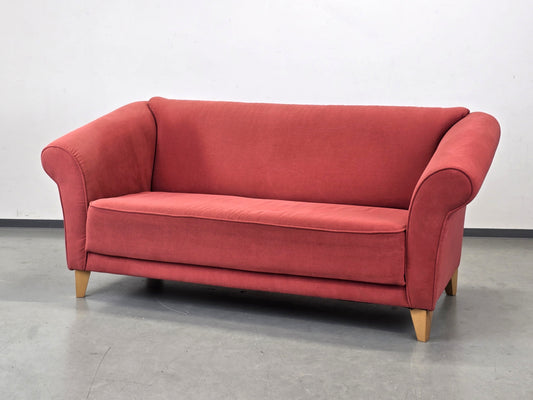 VINTAGE SOFA Mid Century 50er 60er Zweisitzer Rot Couch Velvet Landhaus