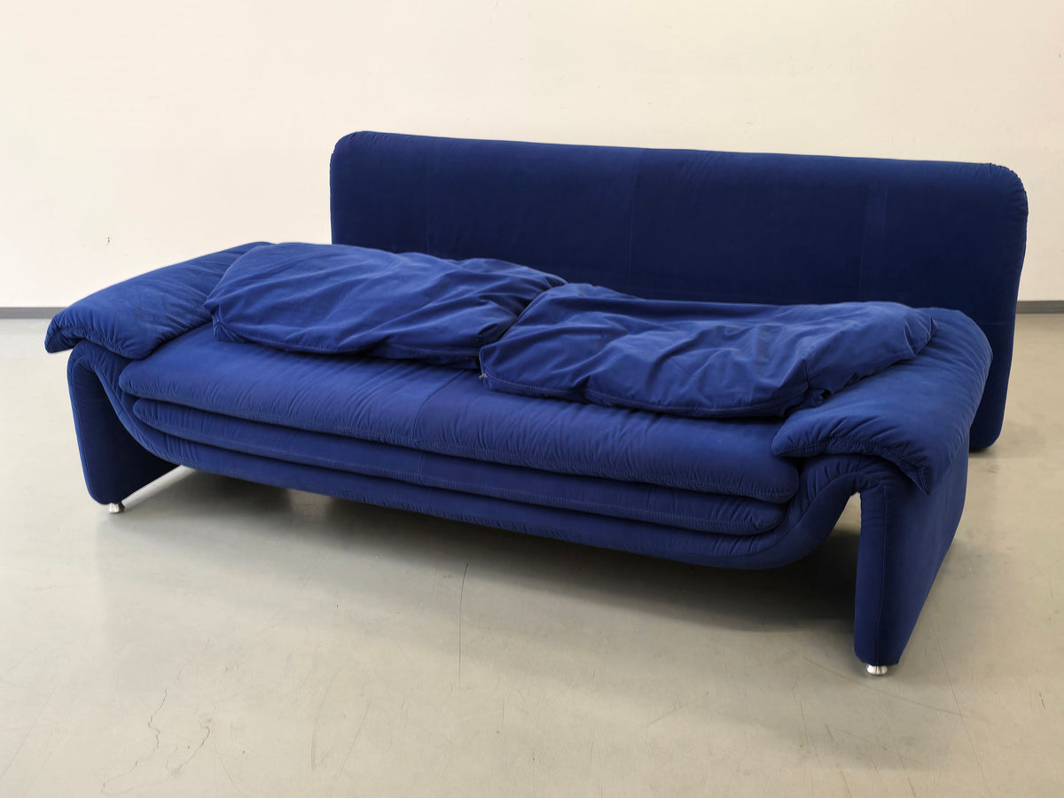 VINTAGE DESIGNER SOFA Blau Coch Cassina Stil Schlafsofa Italy