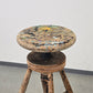 ATELIERHOCKER BILDHAUERHOCKER Dreibein Holz Spindel Vintage Hocker Antik
