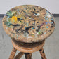 ATELIERHOCKER BILDHAUERHOCKER Dreibein Holz Spindel Vintage Hocker Antik