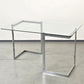 VINTAGE TISCH Mid Century Esstisch Schreibtisch Chrom Glas Z-Leg 70s Modern