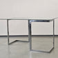 VINTAGE TISCH Mid Century Esstisch Schreibtisch Chrom Glas Z-Leg 70s Modern