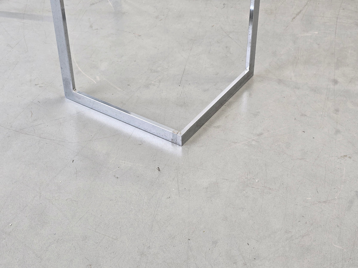 VINTAGE TISCH Mid Century Esstisch Schreibtisch Chrom Glas Z-Leg 70s Modern