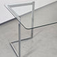 VINTAGE TISCH Mid Century Esstisch Schreibtisch Chrom Glas Z-Leg 70s Modern