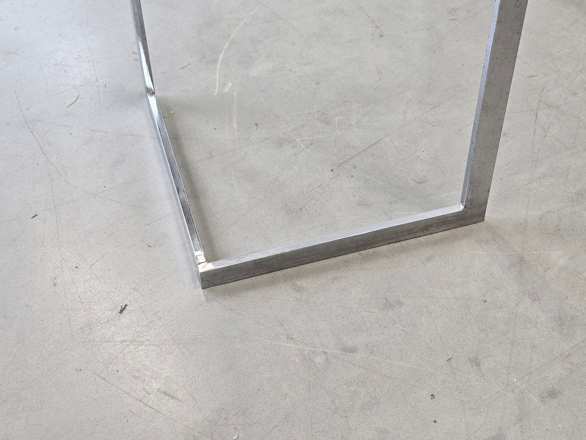 VINTAGE TISCH Mid Century Esstisch Schreibtisch Chrom Glas Z-Leg 70s Modern