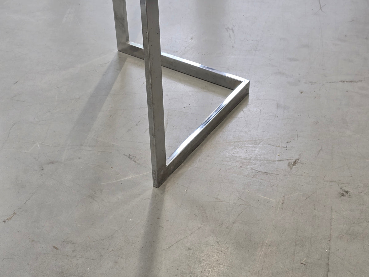 VINTAGE TISCH Mid Century Esstisch Schreibtisch Chrom Glas Z-Leg 70s Modern