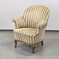 VINTAGE SESSEL Cocktailsessel Samt Streifen Clubsessel Mid Century 50s