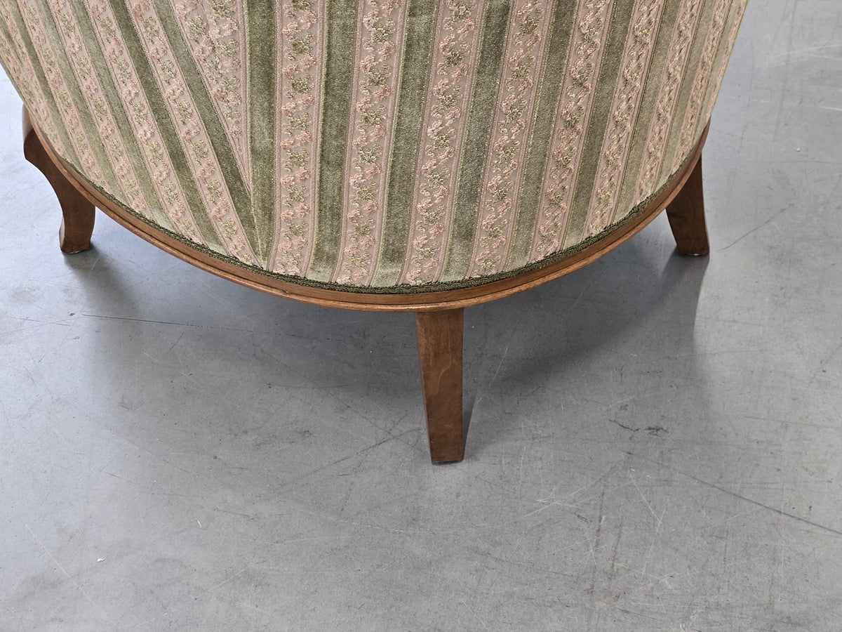 VINTAGE SESSEL Cocktailsessel Samt Streifen Clubsessel Mid Century 50s