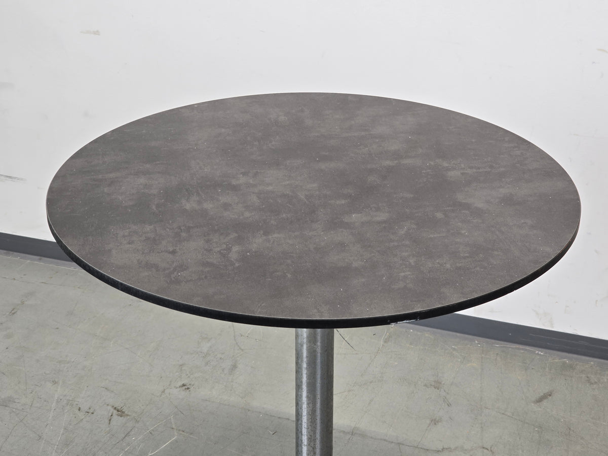 BISTROTISCH VINTAGE Runder Tisch Bistro Gastro Chrom Design 70 cm