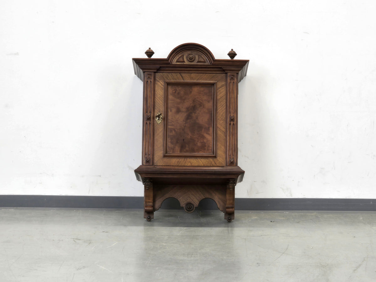 HÄNGESCHRANK ANTIK Gründerzeit Nussbaum Wandvitrine Wandschrank Schrank