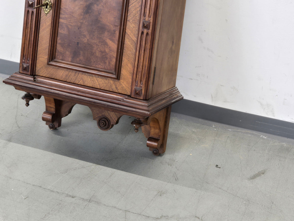 HÄNGESCHRANK ANTIK Gründerzeit Nussbaum Wandvitrine Wandschrank Schrank