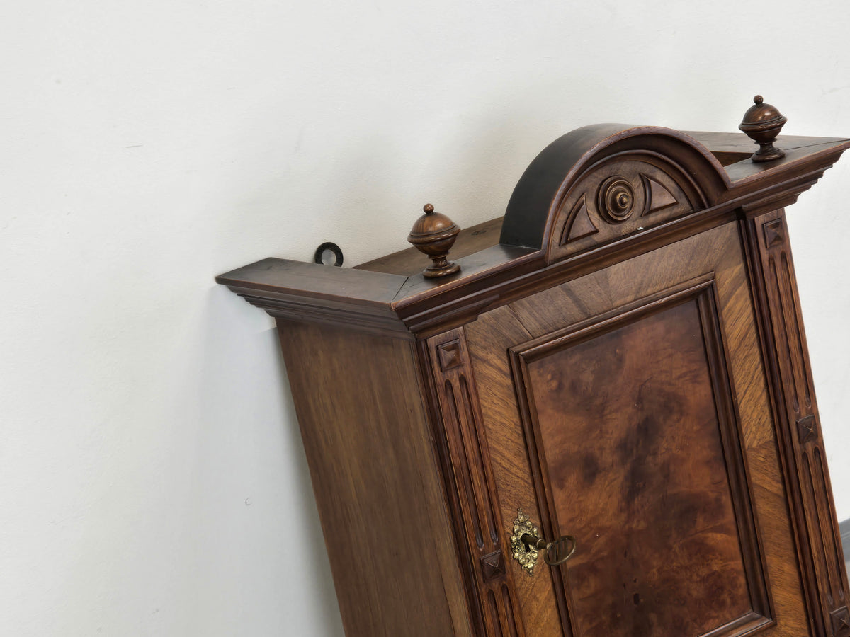 HÄNGESCHRANK ANTIK Gründerzeit Nussbaum Wandvitrine Wandschrank Schrank