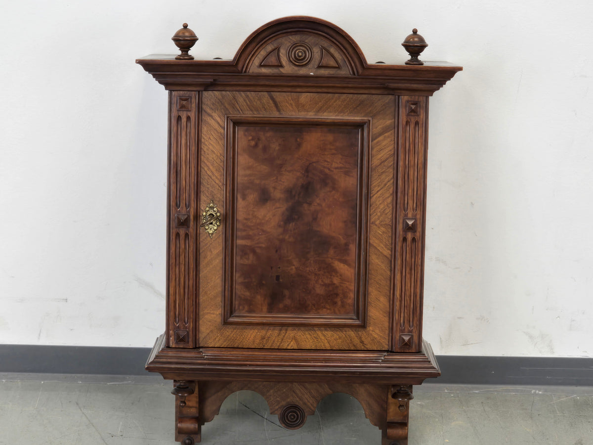 HÄNGESCHRANK ANTIK Gründerzeit Nussbaum Wandvitrine Wandschrank Schrank