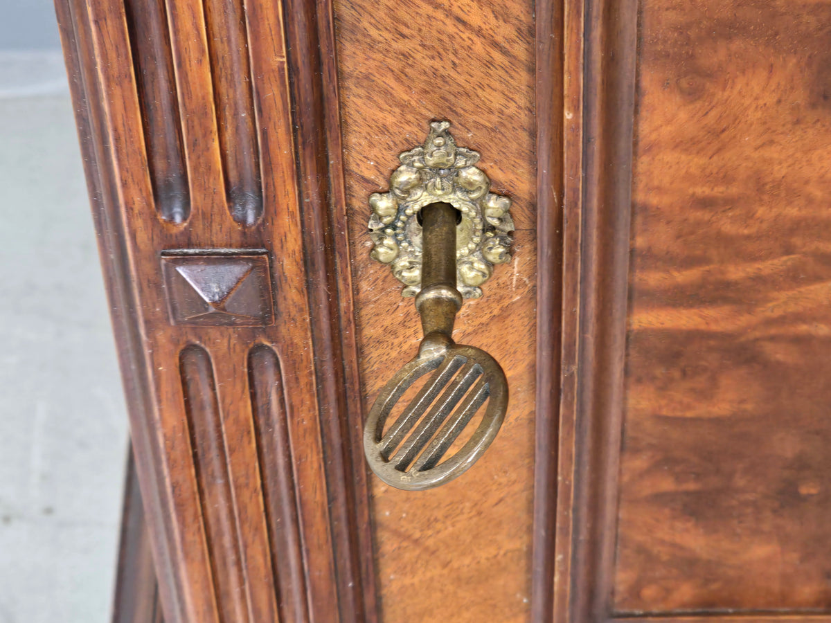 HÄNGESCHRANK ANTIK Gründerzeit Nussbaum Wandvitrine Wandschrank Schrank
