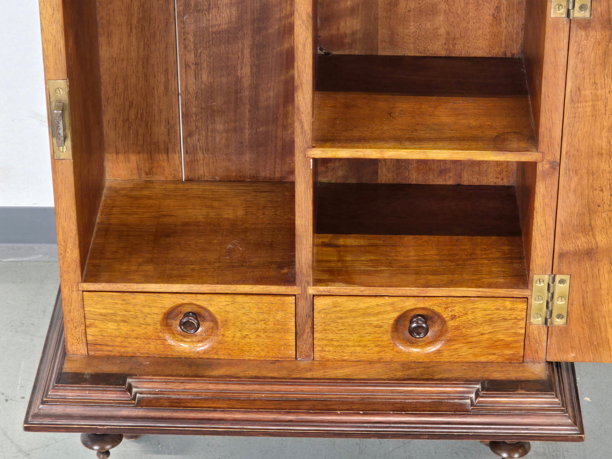 HÄNGESCHRANK ANTIK Gründerzeit Nussbaum Wandvitrine Wandschrank Schrank