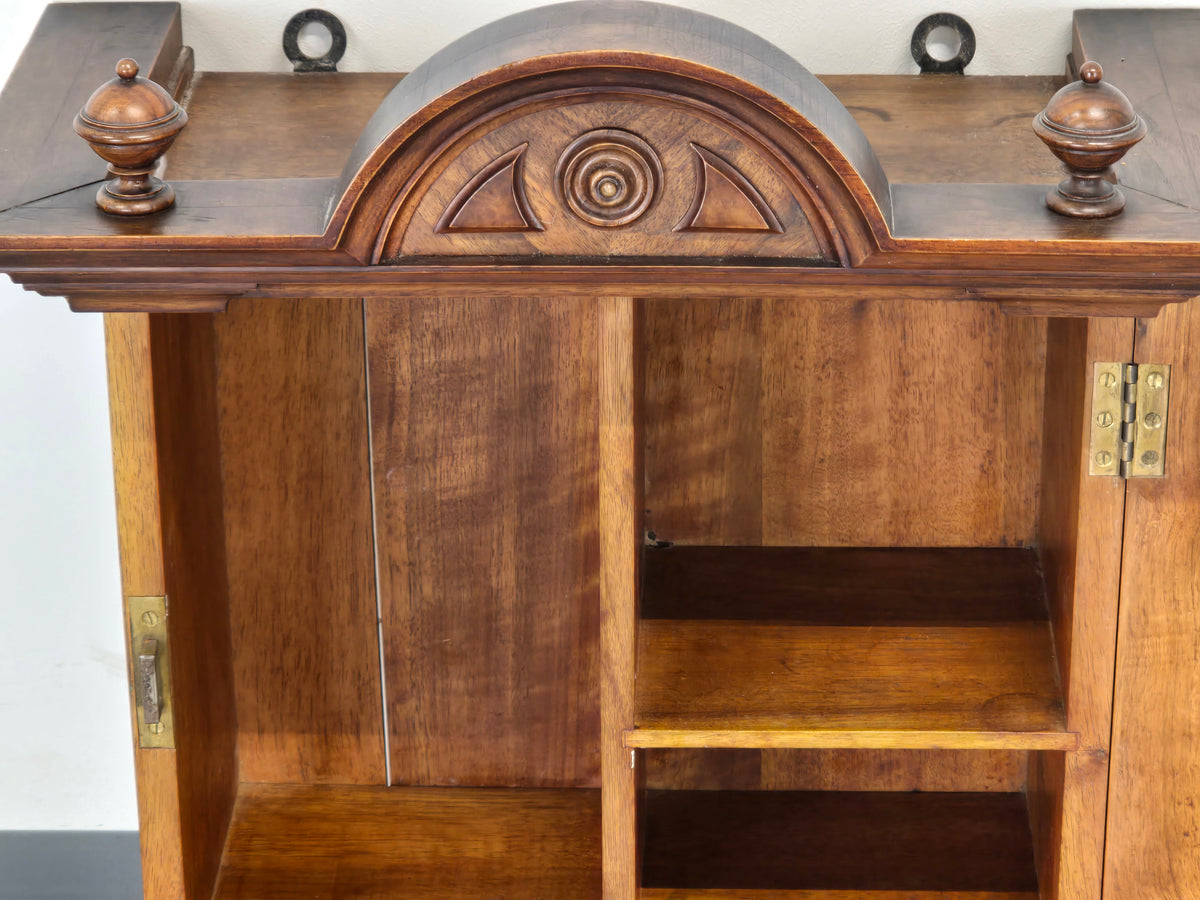 HÄNGESCHRANK ANTIK Gründerzeit Nussbaum Wandvitrine Wandschrank Schrank