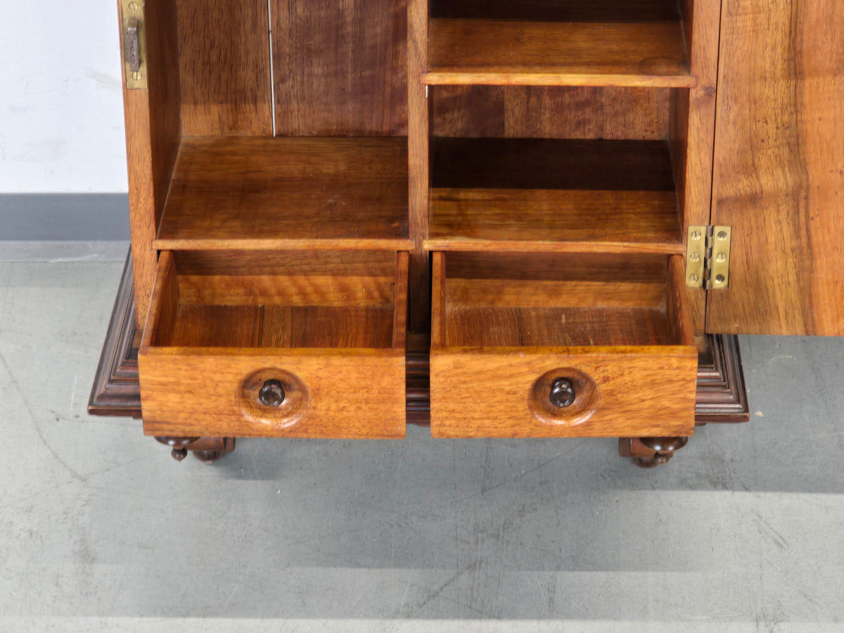 HÄNGESCHRANK ANTIK Gründerzeit Nussbaum Wandvitrine Wandschrank Schrank