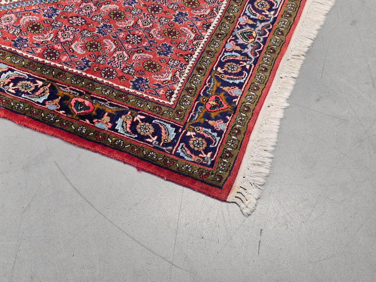 PERSER TEPPICH Abadeh Handgeknüpft Orientteppich Wolle Vintage Antik Rot Blau