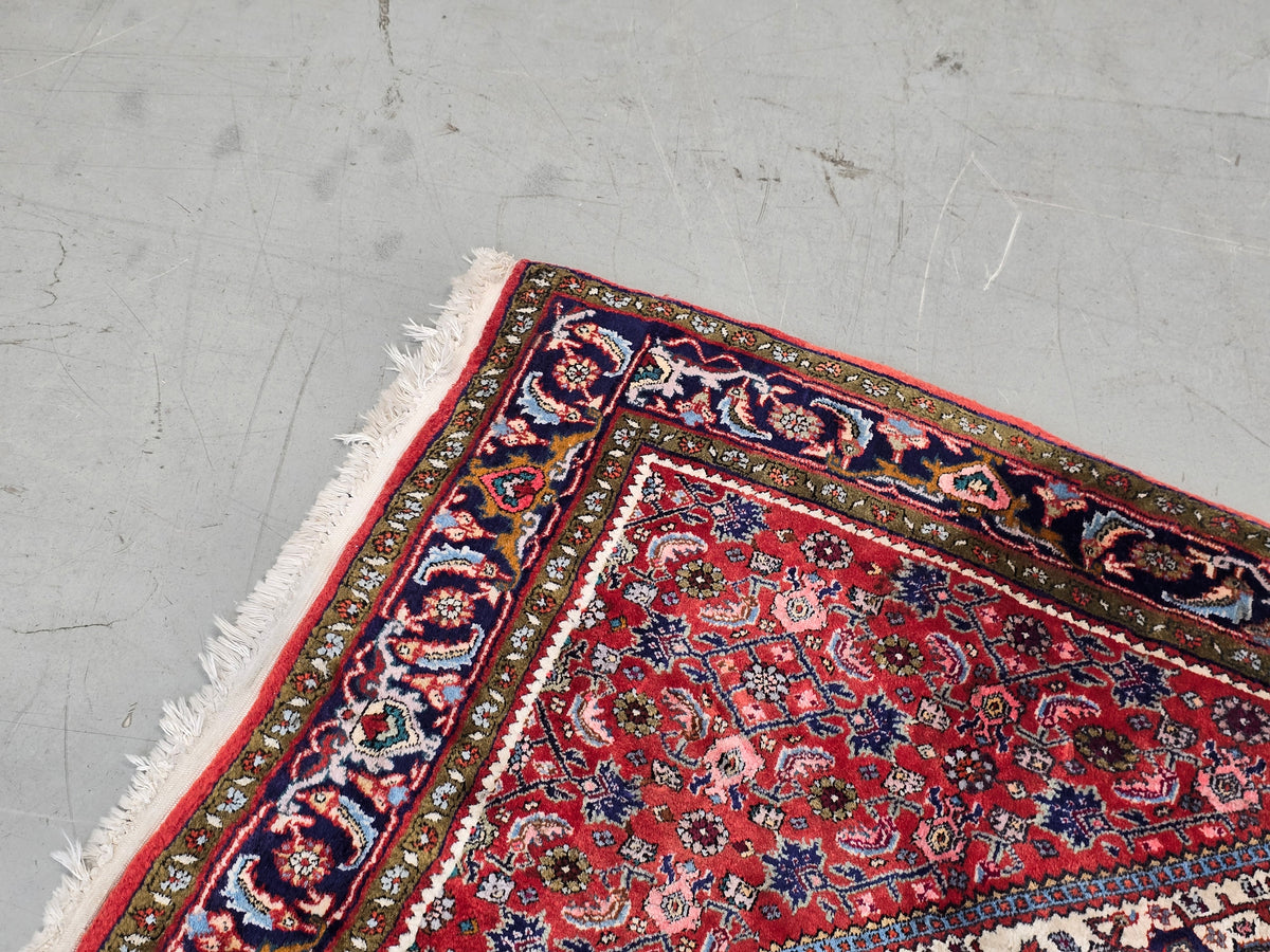PERSER TEPPICH Abadeh Handgeknüpft Orientteppich Wolle Vintage Antik Rot Blau
