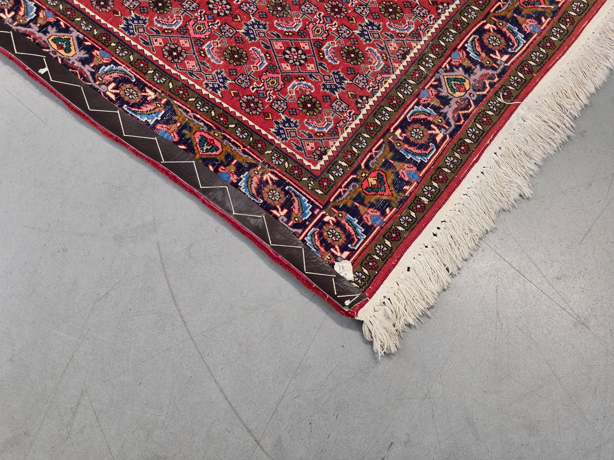 PERSER TEPPICH Abadeh Handgeknüpft Orientteppich Wolle Vintage Antik Rot Blau