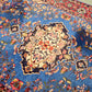 PERSER TEPPICH Keschan Blau Orientteppich Wolle Handgeknüpft Vintage